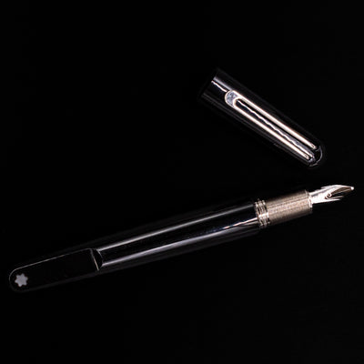 Montblanc Black Resin Fountain Pen with Flat Back Section