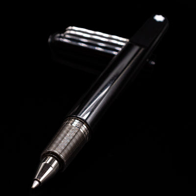 uncapped montblanc rollerball pen