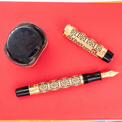 Montblanc Patron of Art Semiramis Fountain Pen gold plated fretwork