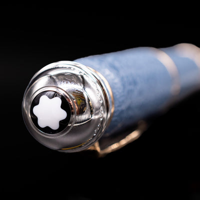 Top of the Montblanc Writer's Edition Johann Wolfgang von Goethe Fountain Pen cap with the signature white snowcap emblem.