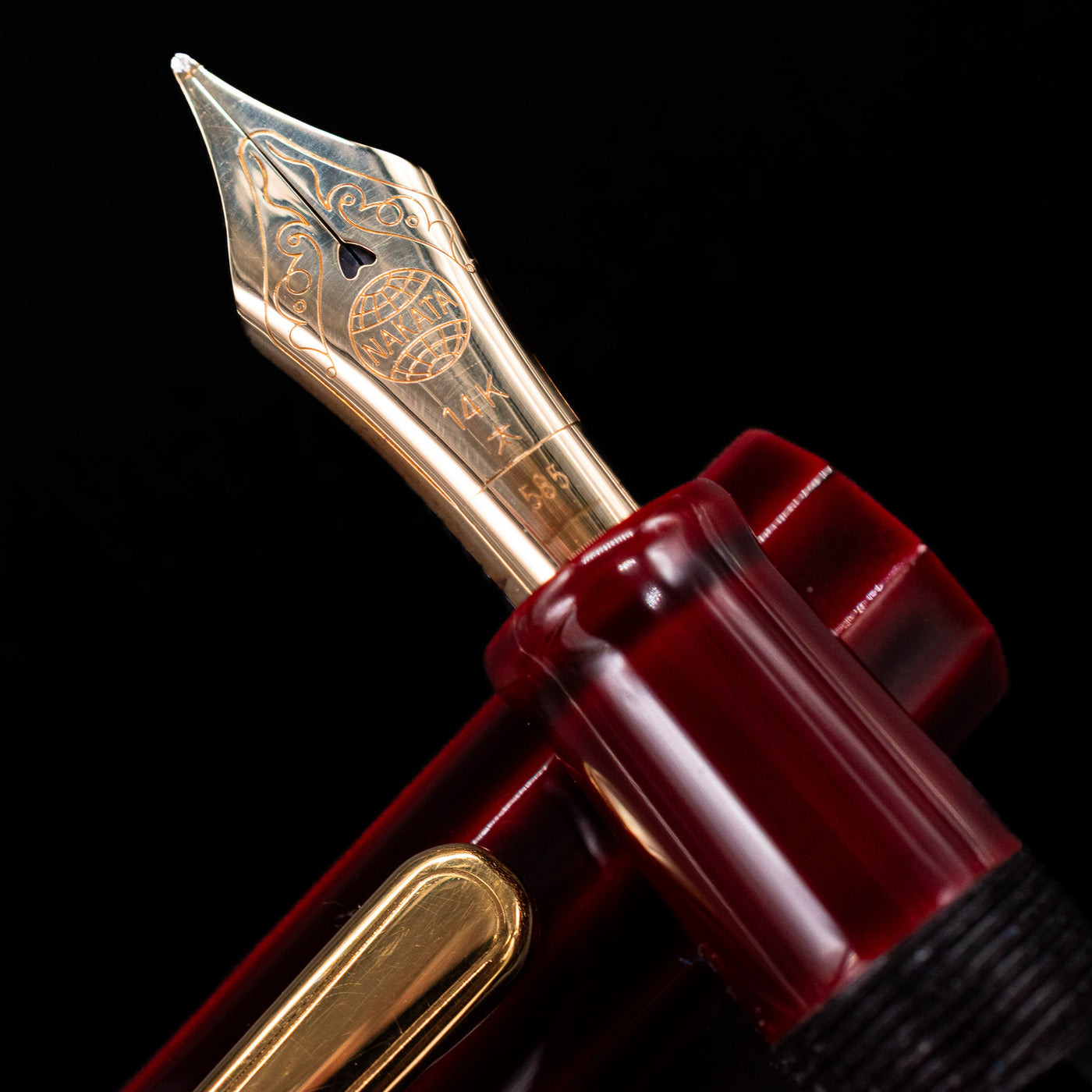 nakaya writer decapod st aka tamenuri fountain pen 14k gold nib detail