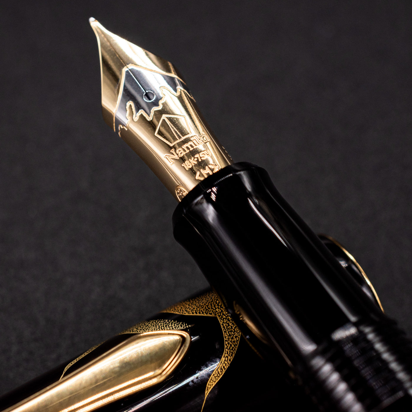 Namiki Chinkin Yukari Crane Fountain Pen two toned 18k gold nib