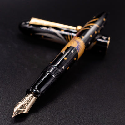 Namiki Nippon Art Fountain Pen - Golden Pheasant uncapped