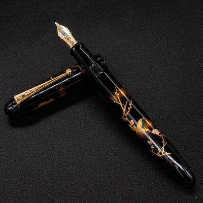 Namiki Yukari Apricot Tree and Warbler Fountain Pen lacquered metal barrel