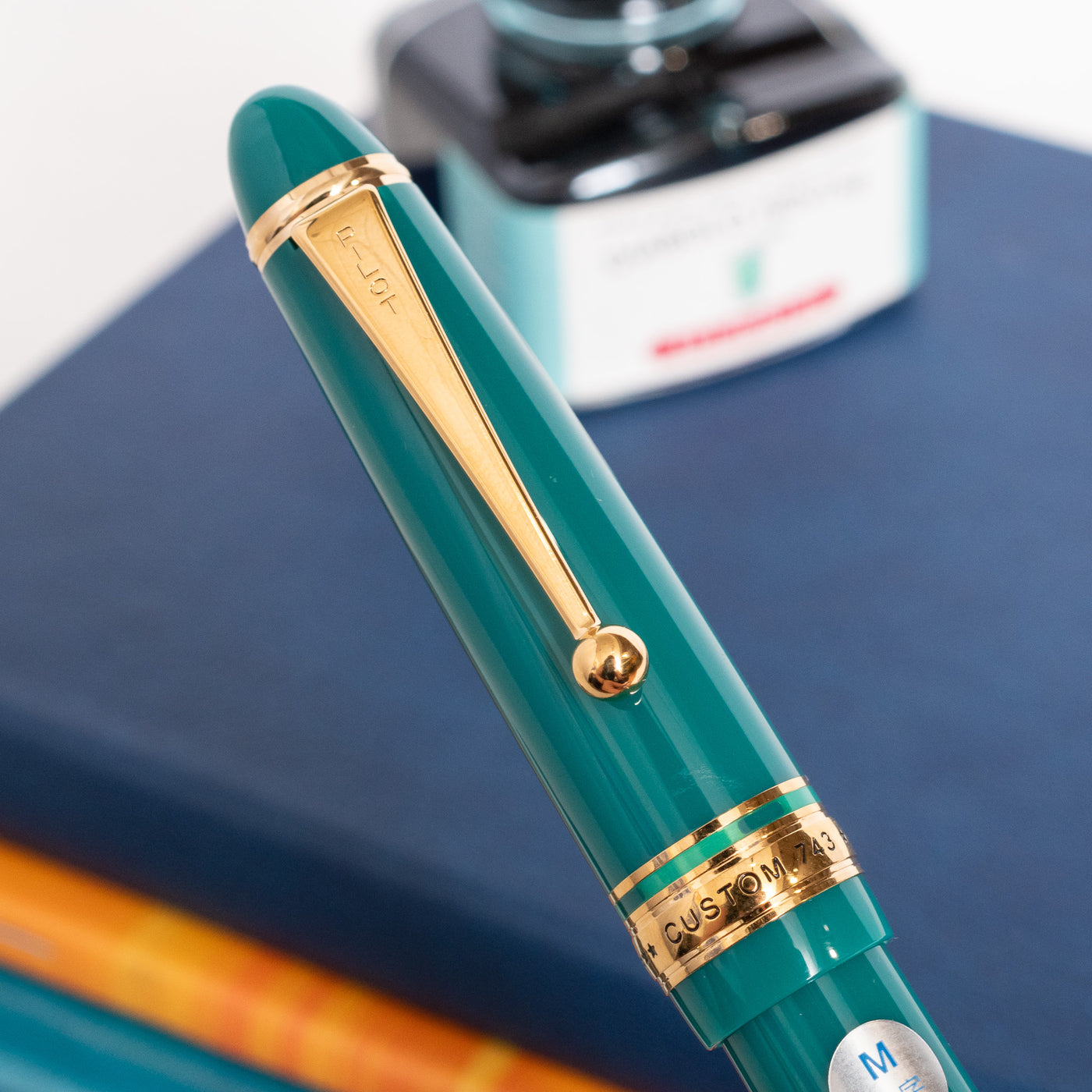 Pilot Custom 743 Verdigris Fountain Pen clip