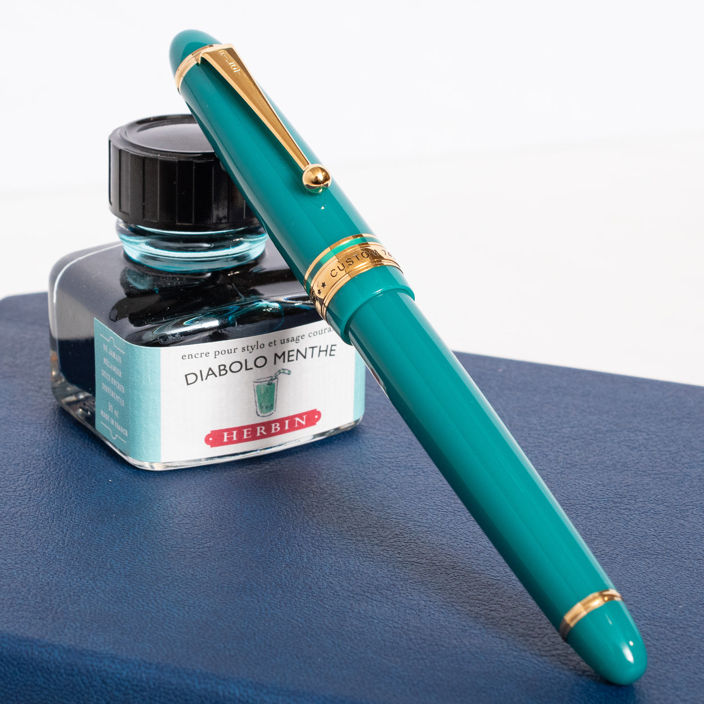 Pilot Custom 743 Verdigris Fountain Pen gold trim