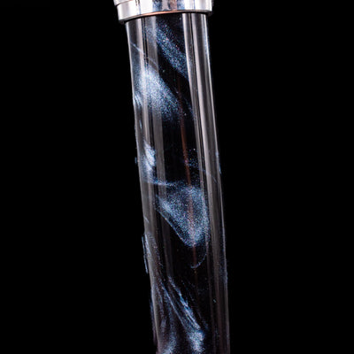 Detail shot of the marbled blue barrel on the Pilot Custom Heritage SE Fountain Pen with glossy finish.