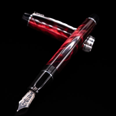 Pilot Custom Heritage SE Fountain Pen in Red angled view with nib exposed