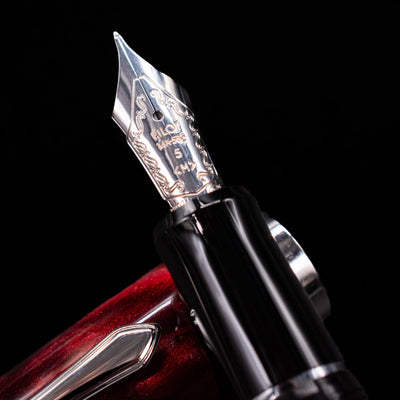 Close-up of the nib on the Pilot Custom Heritage SE Fountain Pen in Red