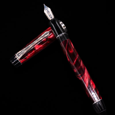 Full view of the uncapped Pilot Custom Heritage SE Fountain Pen in Red