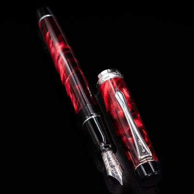 Side profile of the Pilot Custom Heritage SE Fountain Pen nib in Red finish