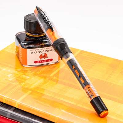Pineider Mystery Fast Filler Fountain Pen - Orange (14k Nib) capped