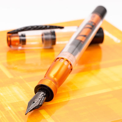 Pineider Mystery Fast Filler Fountain Pen - Orange (14k Nib) demonstrator