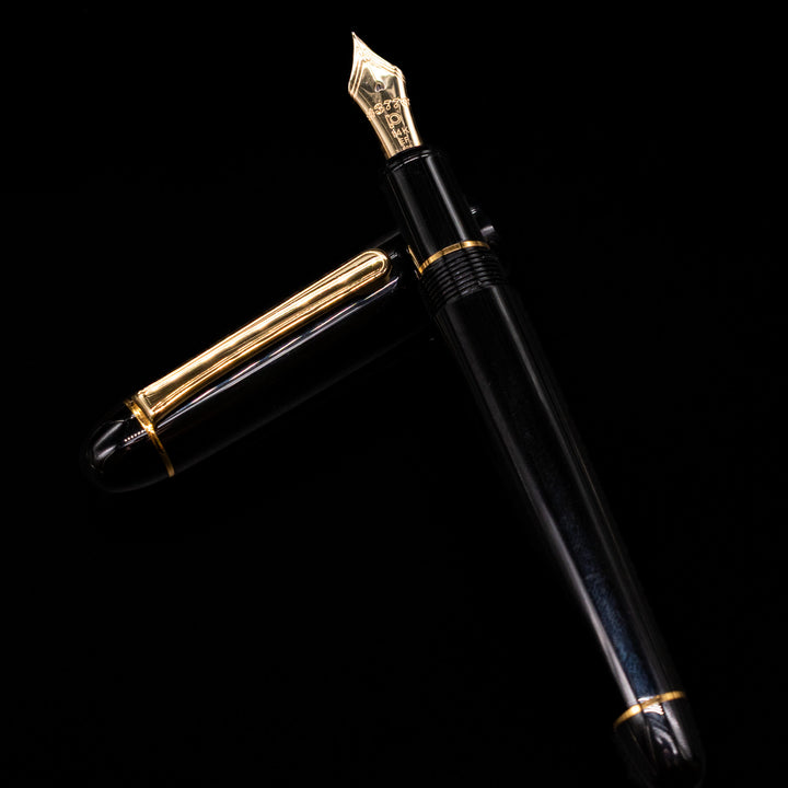 14Ｋプラチナ #3776CENTURY ブラック ミュージック Platinum 3776 Century Black Gold Fountain Pen – Truphae