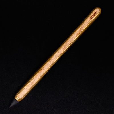Stilform AEON Pencil Brass with Maple Veneer - full overhead view