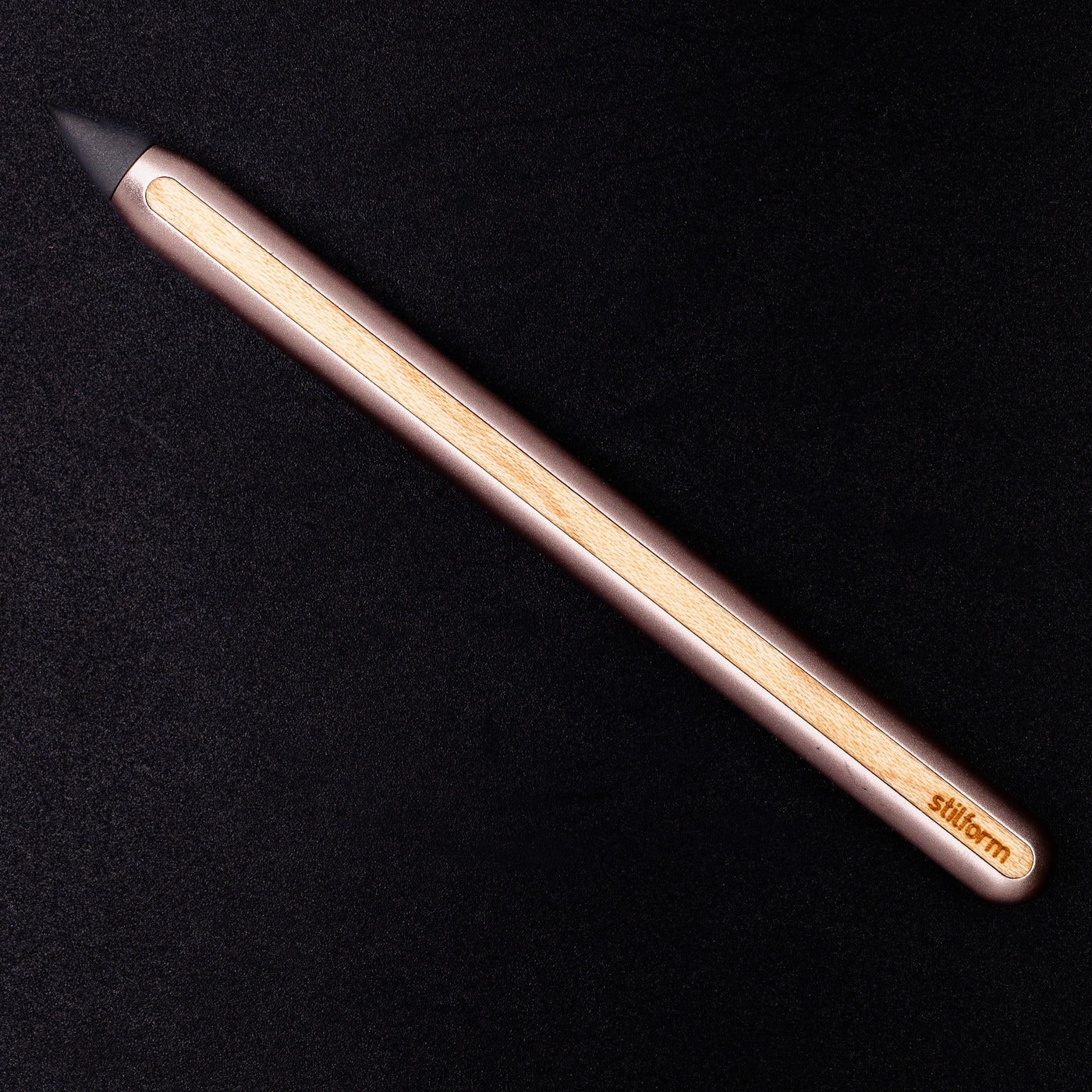 Stilform AEON Pencil Rose Moon Aluminum - full overhead view