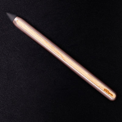 Stilform AEON Pencil Rose Moon Aluminum - full overhead view