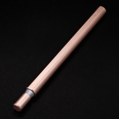Stilform FLOW Rollerball Pen Rose Moon Aluminum - closeup view of end cap
