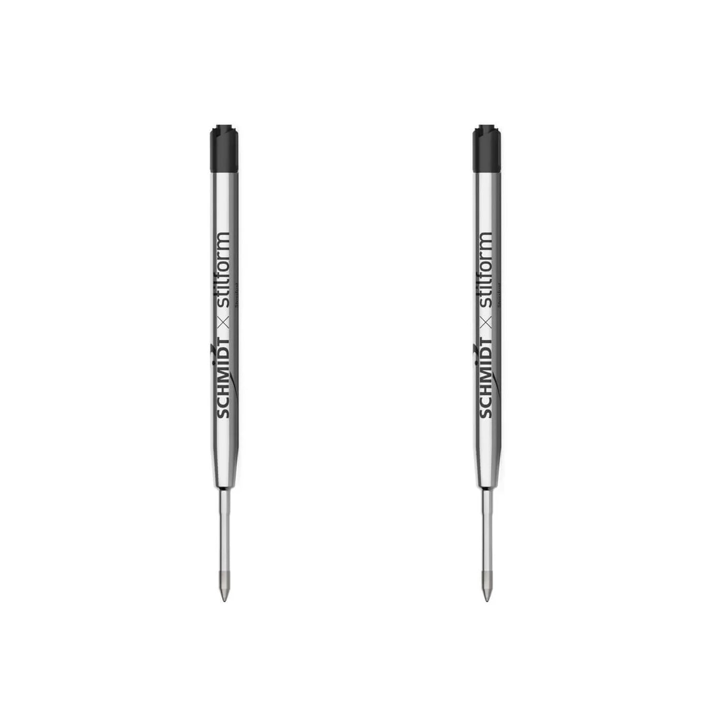 Stilform G2 ISO Refill 2-Pack Medium Black – smooth ballpoint pen ink refills for everyday writing