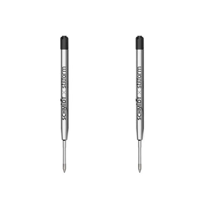 Stilform G2 ISO Refill 2-Pack Medium Black – smooth ballpoint pen ink refills for everyday writing