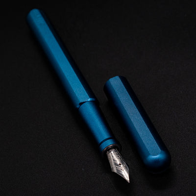 Stilform INK Fountain Pen Night Sky – uncapped angled view from overhead