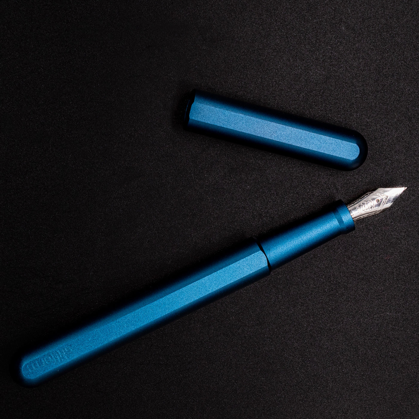 Stilform INK Fountain Pen Night Sky – full overhead view, uncapped