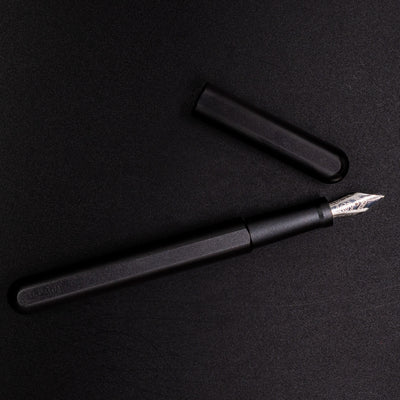 Stilform INK Fountain Pen Titanium DLC – full overhead view, uncapped