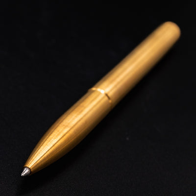 Stilform PEN Ballpoint Pen Brass Radial Brushed - closeup view of ballpoint tip