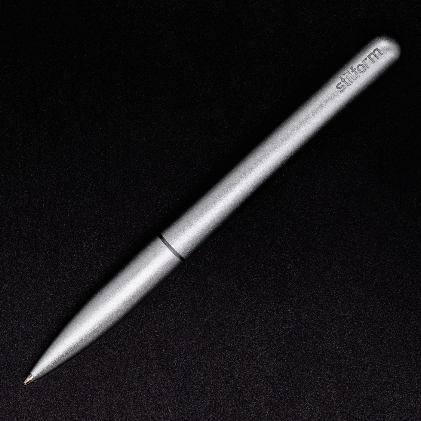 Stilform PEN Ballpoint Pen Comet Grey - full overhead view