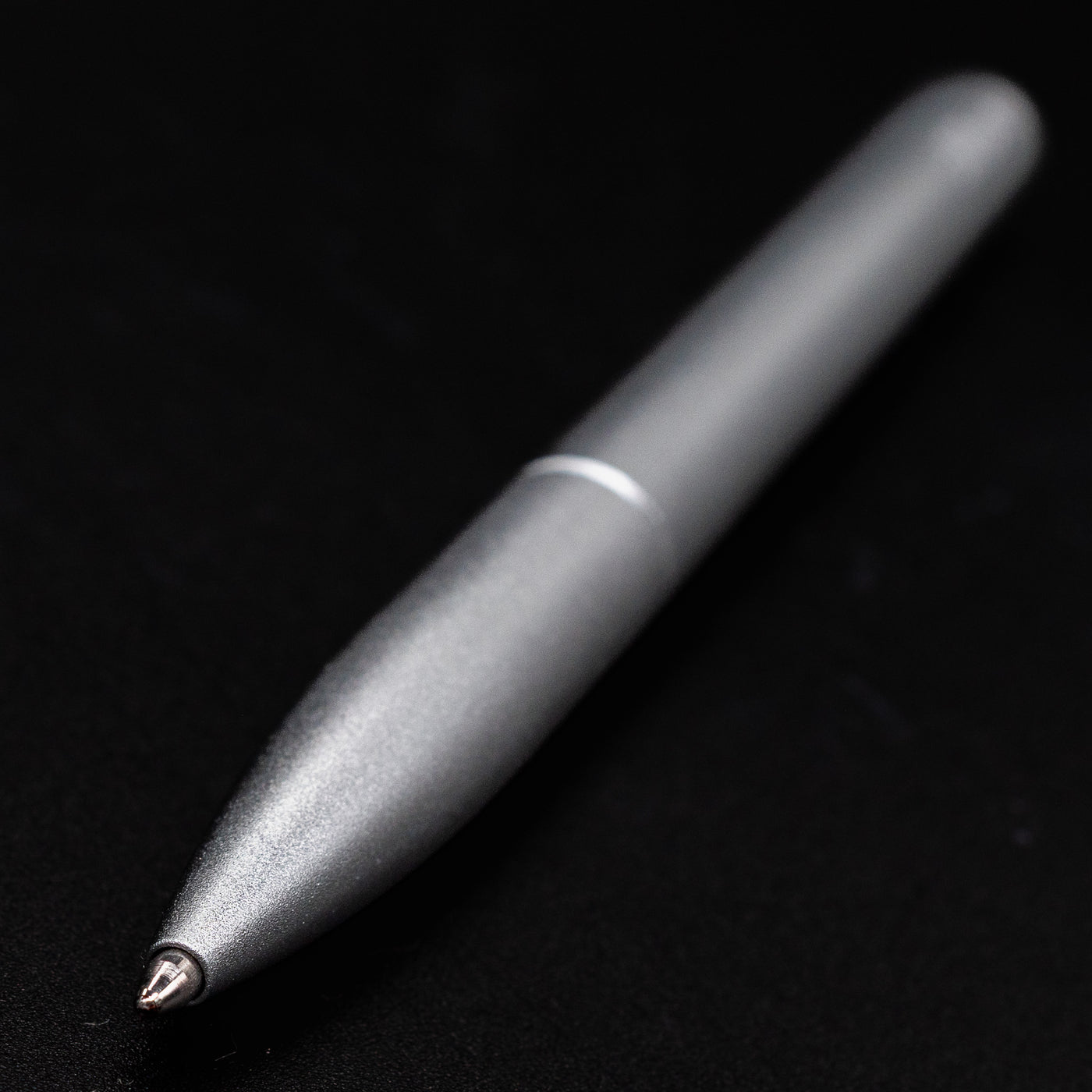 Stilform PEN Ballpoint Pen Comet Grey - closeup view of ballpoint tip