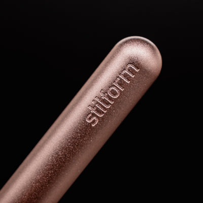 Stilform PEN Ballpoint Pen Rose Moon Aluminum - closeup of Silform logo