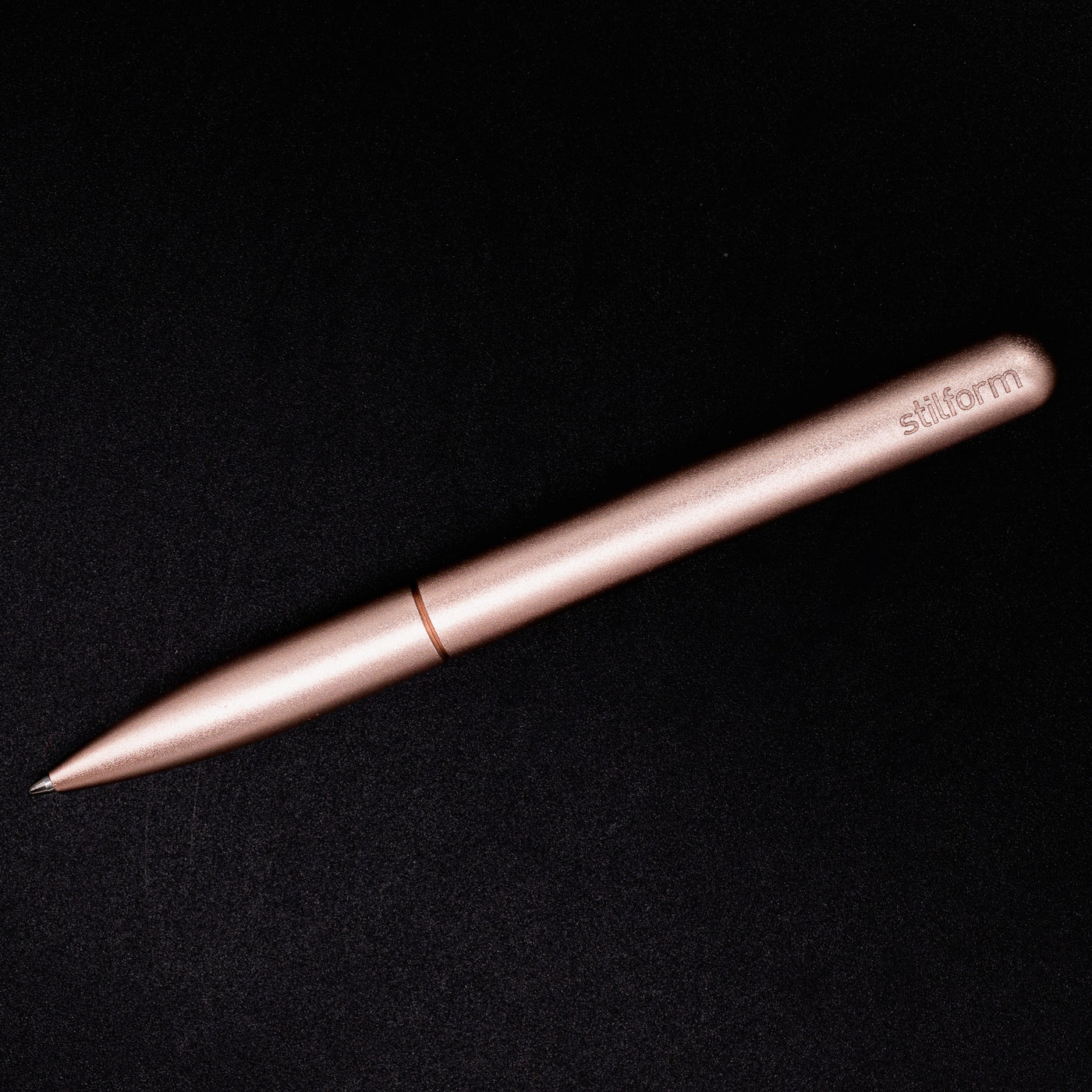 Stilform PEN Ballpoint Pen Rose Moon Aluminum - full overhead view