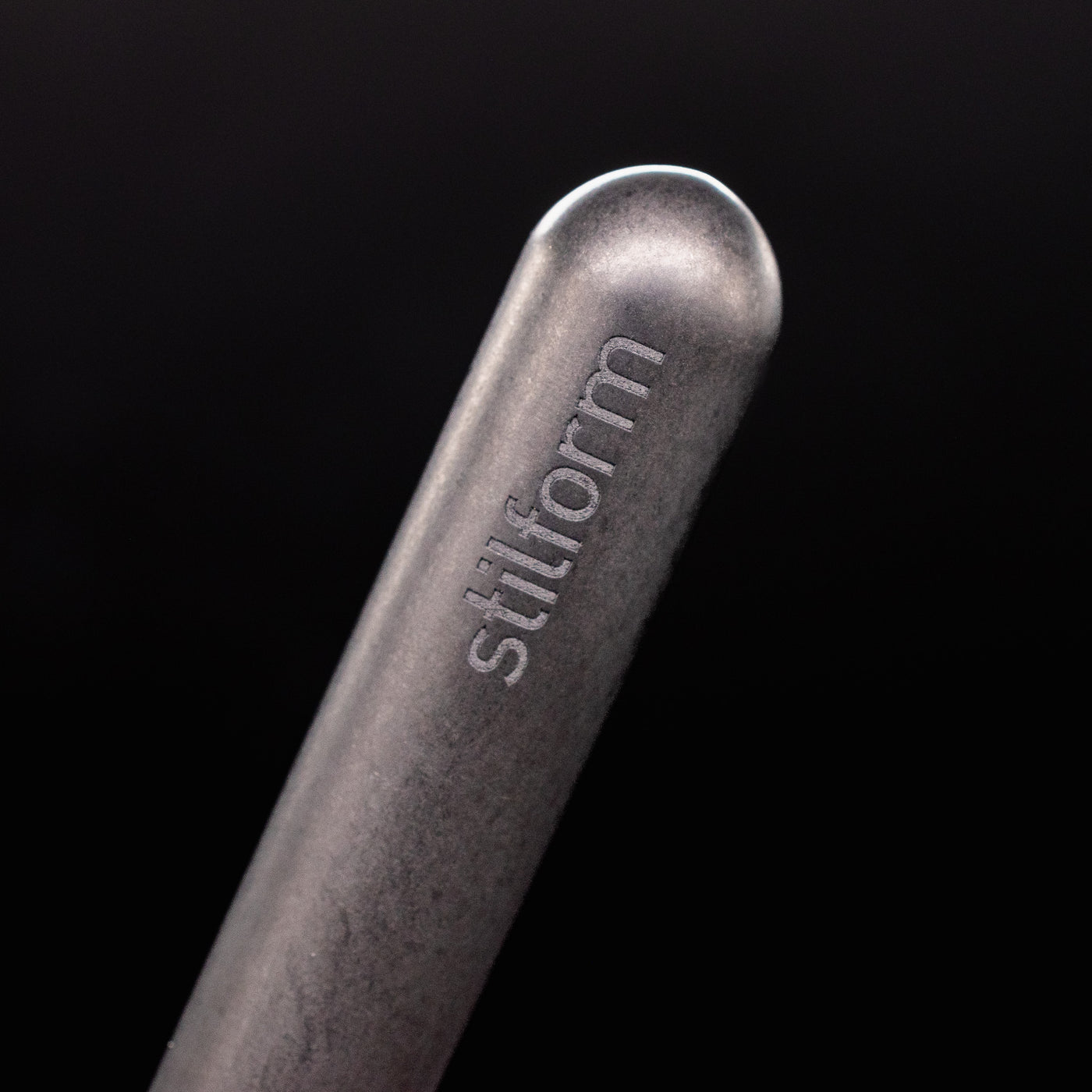 Stilform PEN Ballpoint Pen Titanium DLC - closeup of Stilform logo on barrel