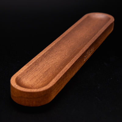 Stilform Wooden Pen Holder Walnut - long angle perspective
