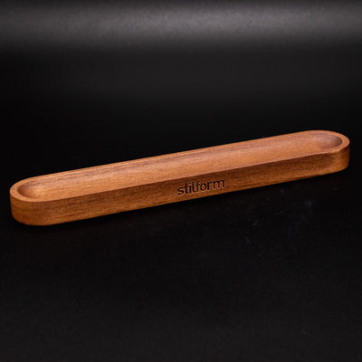 Stilform Wooden Pen Holder Walnut - side angle view