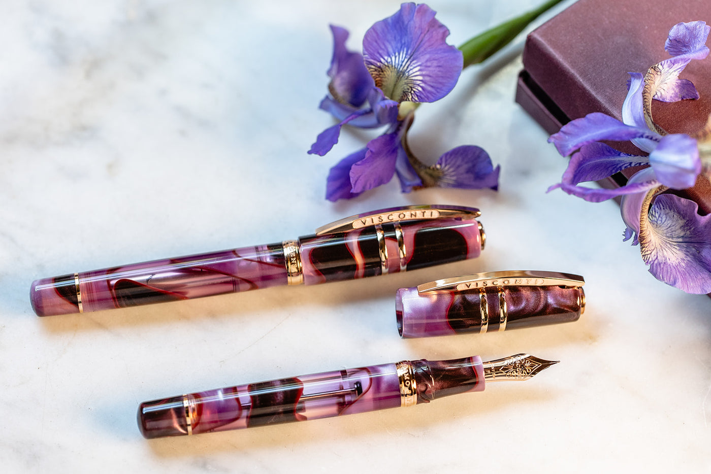 Visconti Homo Sapiens Iris Garden Fountain Pen swirled resin