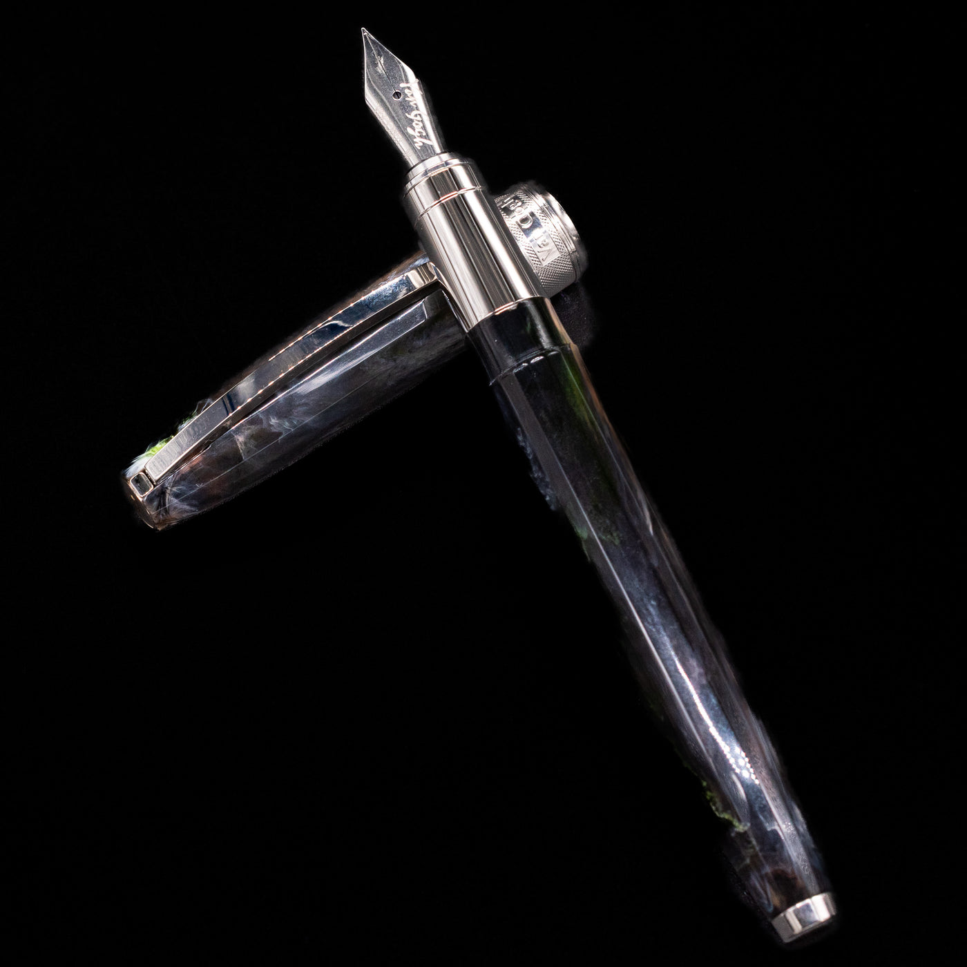 Visconti Van Gogh Fountain Pen The Potato Eaters edition shown uncapped with cap beside body