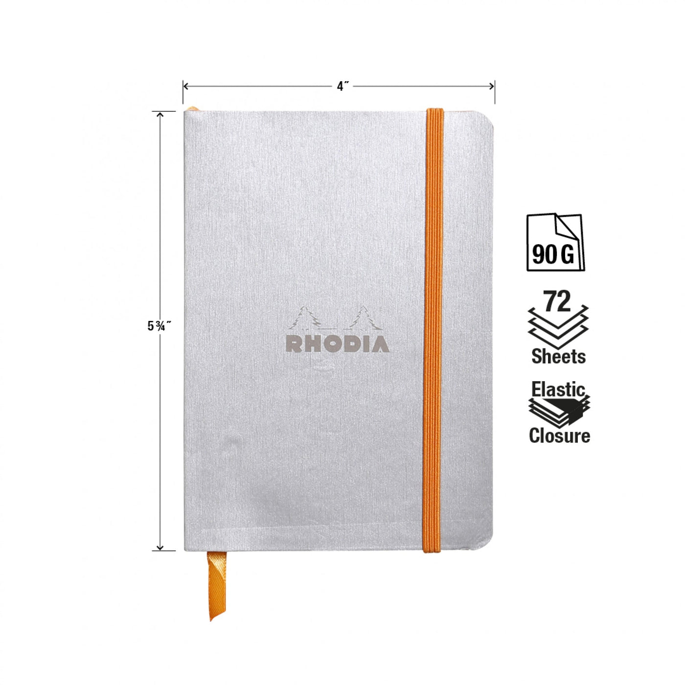 Rhodia Rhodiarama Soft Cover A6 Silver Lined Notebook Measurements