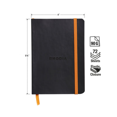 Rhodia Rhodiarama Soft Cover A6 Black Dotted Notebook Measurements