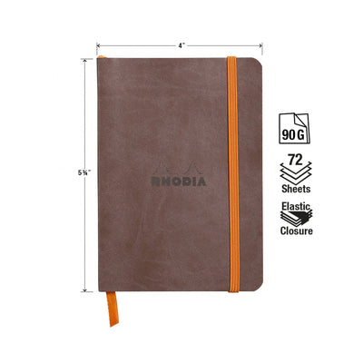 Rhodia Rhodiarama Soft Cover A6 Chocolate Dotted Notebook Measurements
