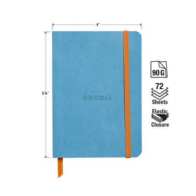 Rhodia Rhodiarama Soft Cover A6 Turquoise Lined Notebook Measurements