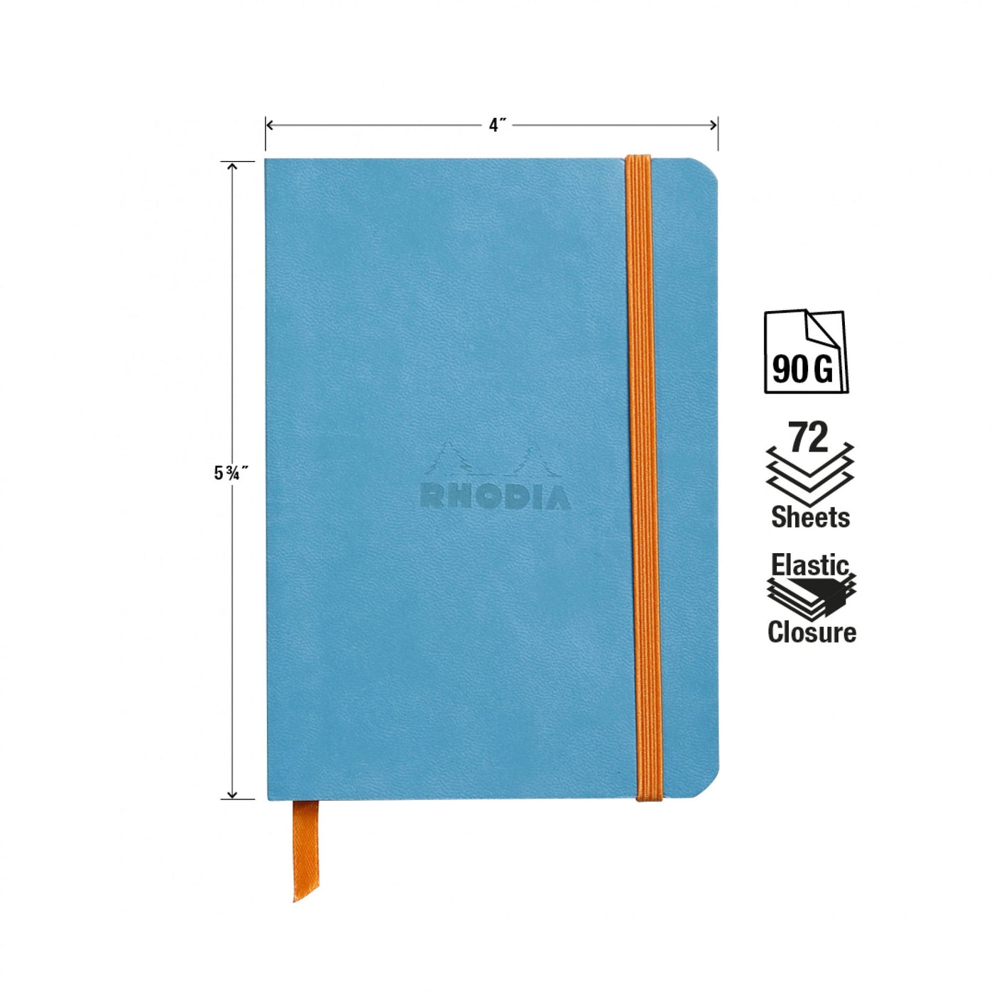 Rhodia Rhodiarama Turquoise A6 Soft Cover Dotted Notebook Measurements
