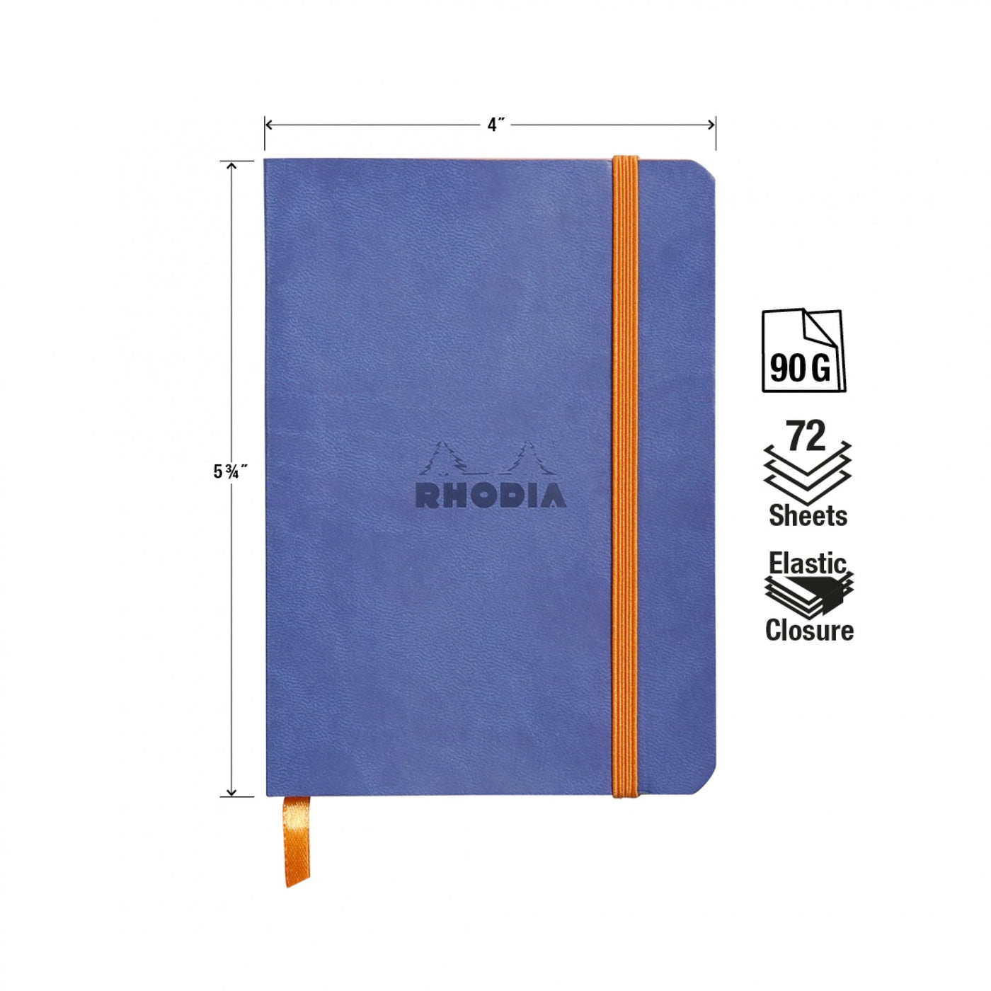 Rhodia Rhodiarama Sapphire A6 Soft Cover Dotted Notebook Measurements