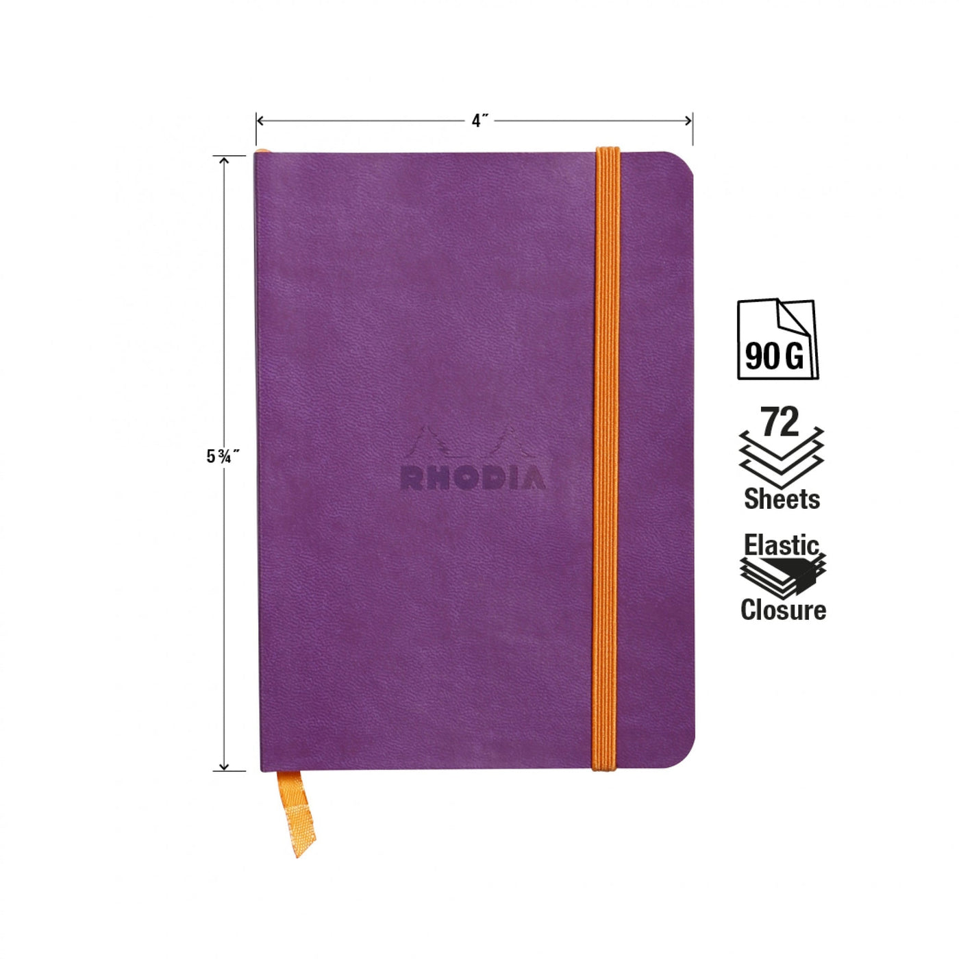 Rhodia Rhodiarama Soft Cover A6 Purple Dotted Notebook Measurements
