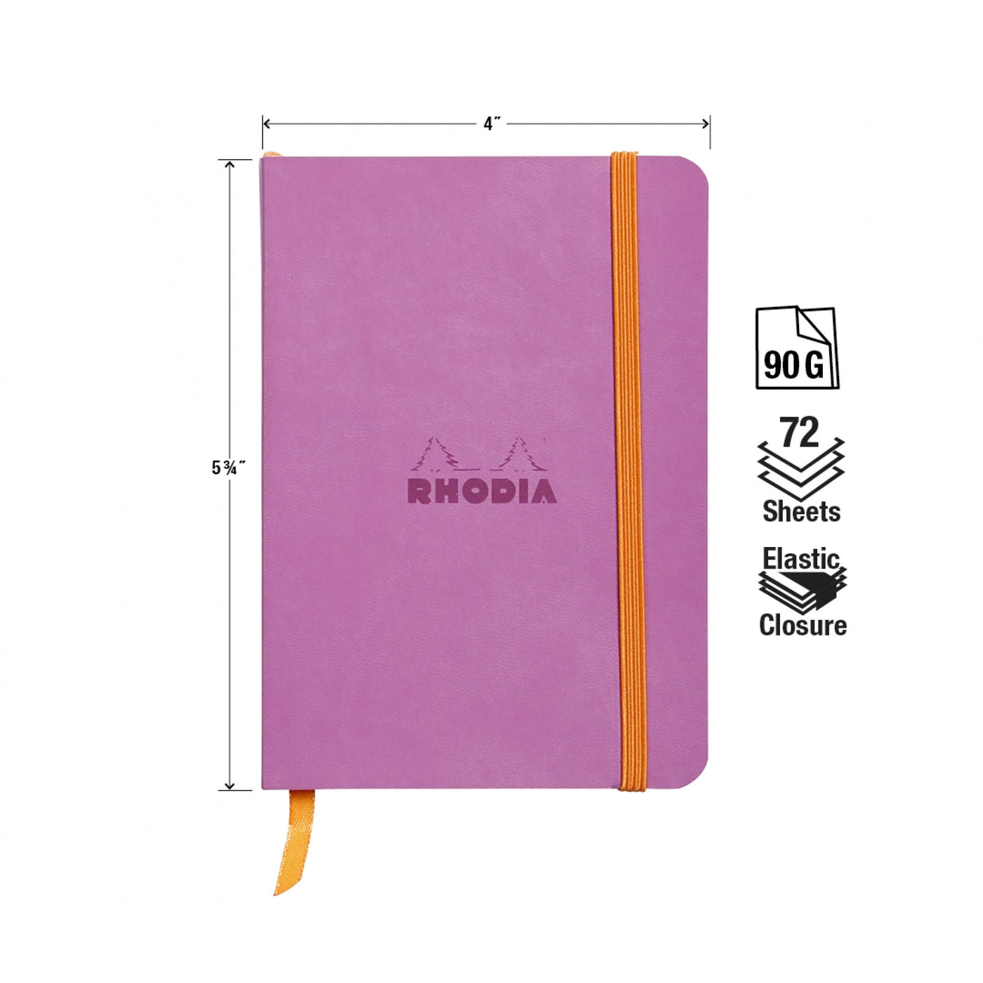 Rhodia Rhodiarama Lilac A6 Soft Cover Lined Notebook Measurements