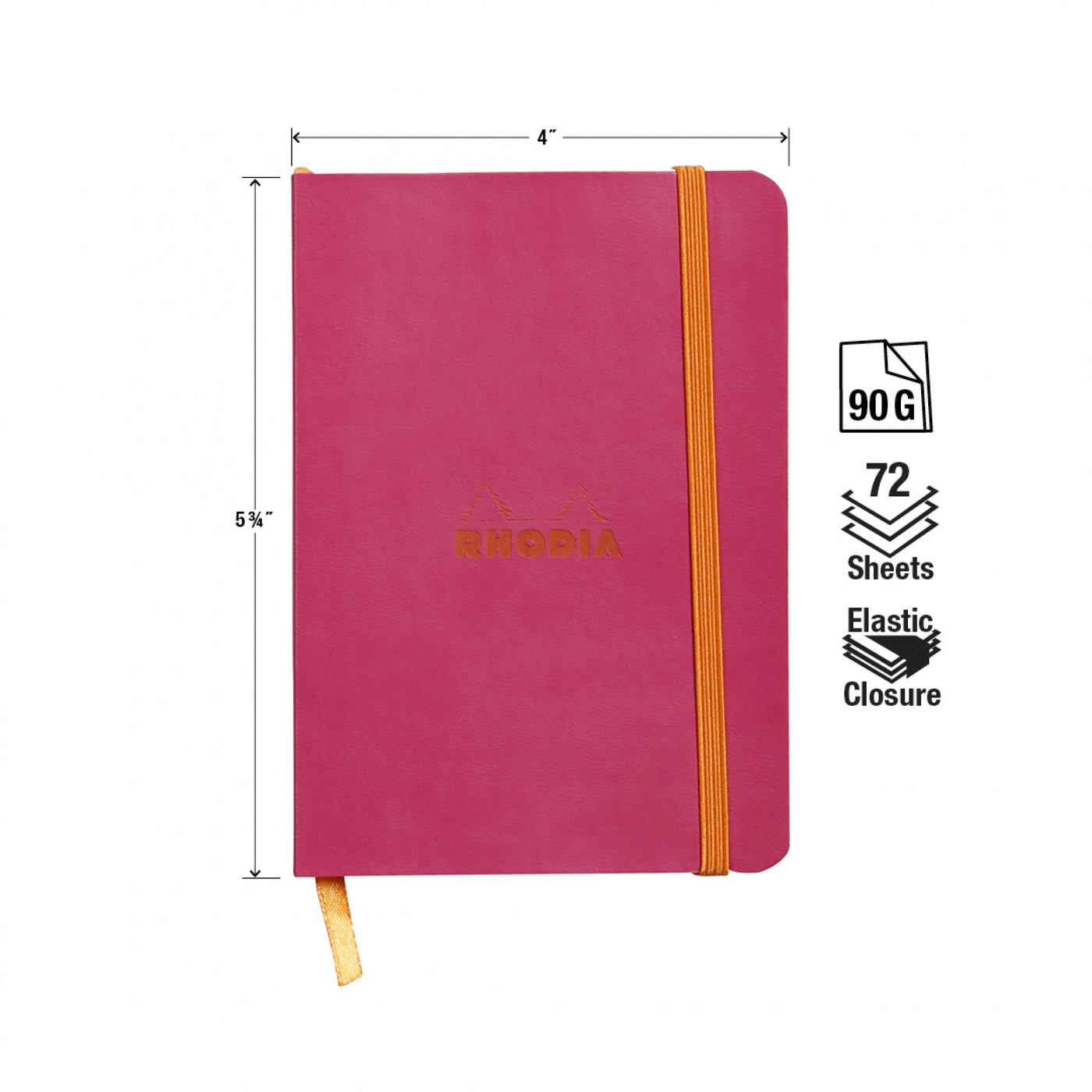 Rhodia Rhodiarama Soft Cover A6 Raspberry Lined Notebook Measurements