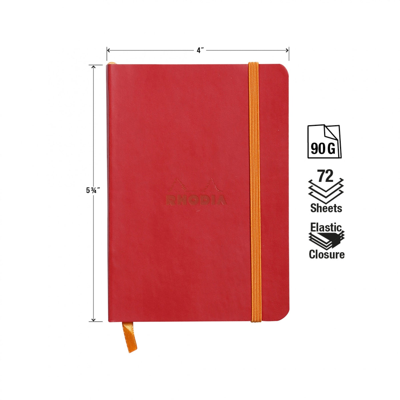 Rhodia Rhodiarama Soft Cover A6 Poppy Lined Notebook Measurements