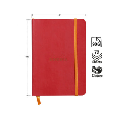 Rhodia Rhodiarama Soft Cover A6 Poppy Lined Notebook Measurements