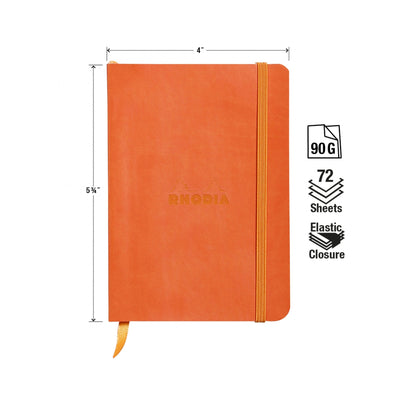 Rhodia Rhodiarama Soft Cover A6 Tangerine Lined Notebook Measurements