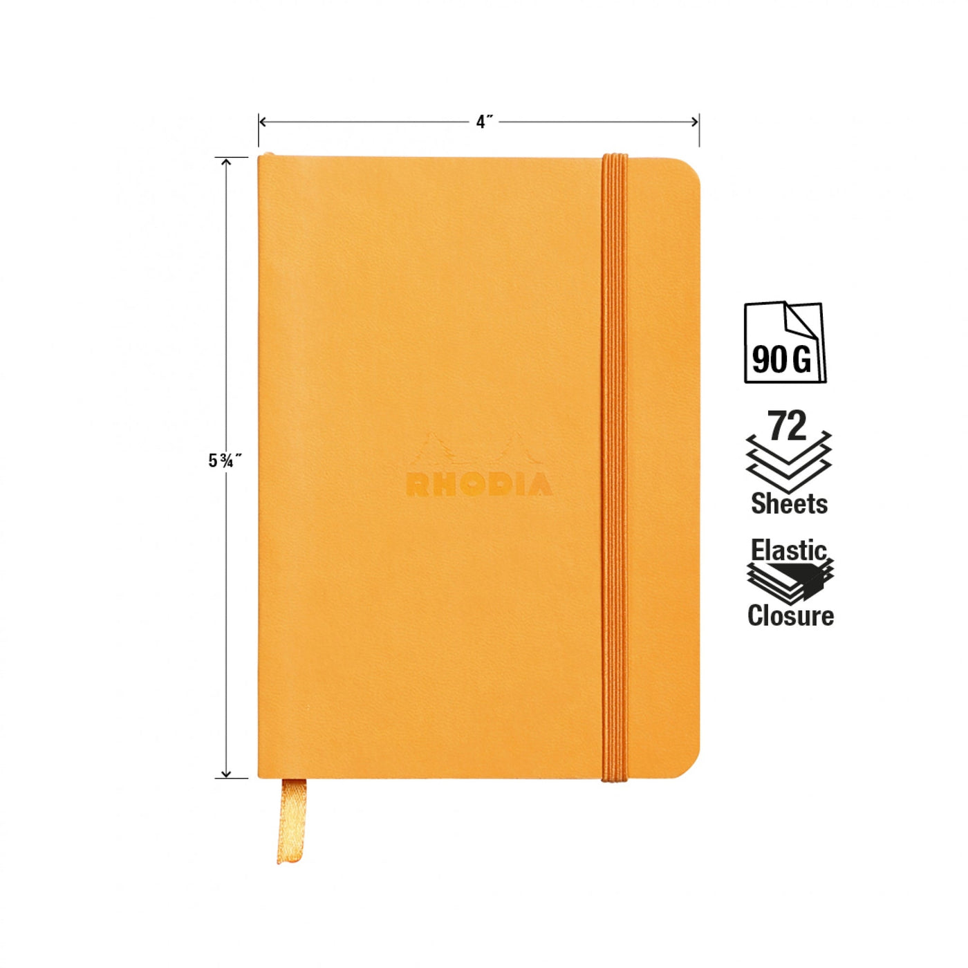 Rhodia Rhodiarama Soft Cover A6 Orange Lined Notebook Measurements